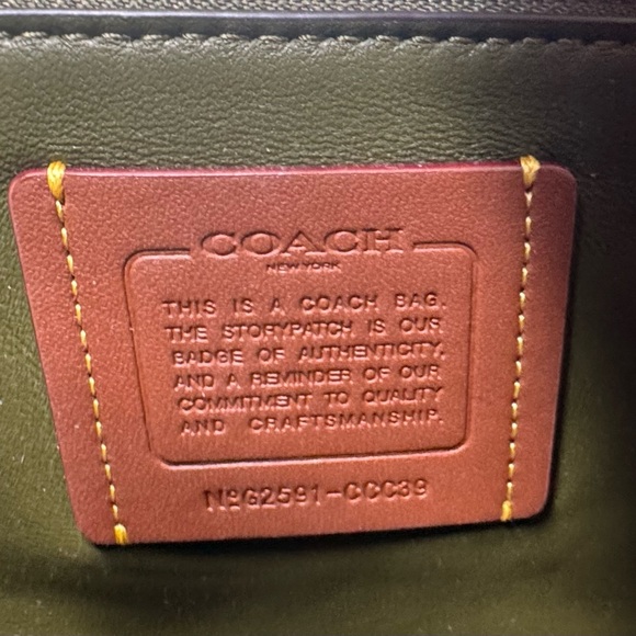 Coach Slouchy Rogue Top Handle Bag in Olive Green & Silver CCC39 Authenticated - Picture 12 of 13